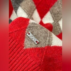 Vintage Monte Carlo Lambswool Argyle Vest, Size 42 (See Measurements)